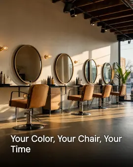 Generated post: empty salon interior with round mirrors and leather chairs in morning light